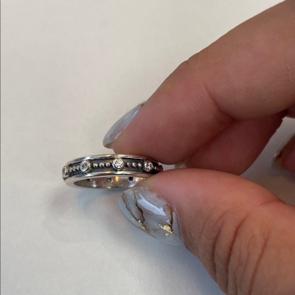 Pandora Silver Ring with cubic zirconia stones